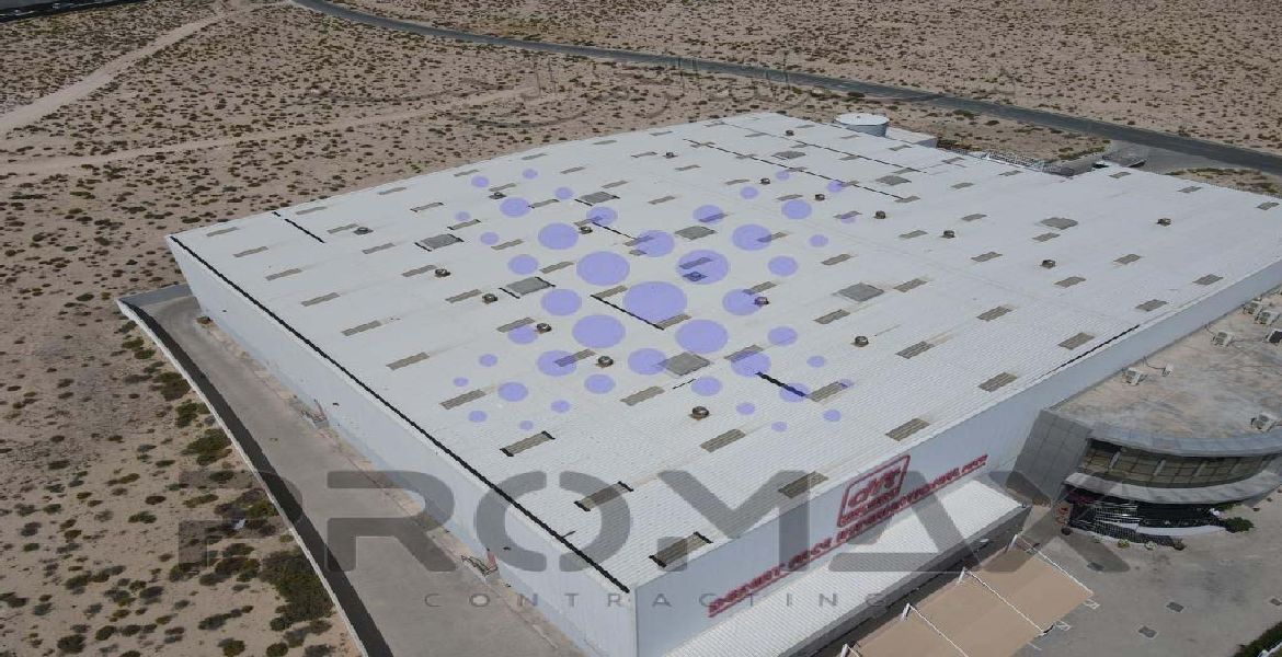 Dft - metal roof waterproofing project by Promax in Dubai, UAE